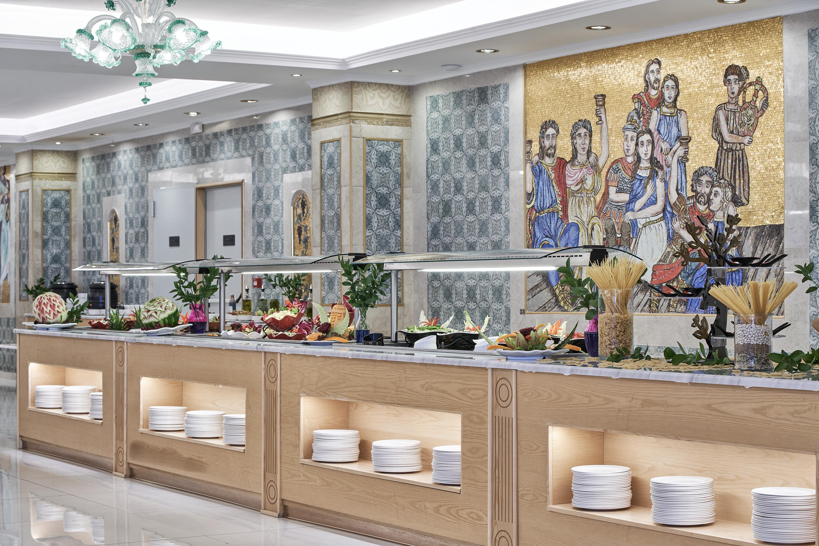 Kairaba Mythos Palace - Adults Only Kouspádhes Kültér fotó A buffet at a hotel